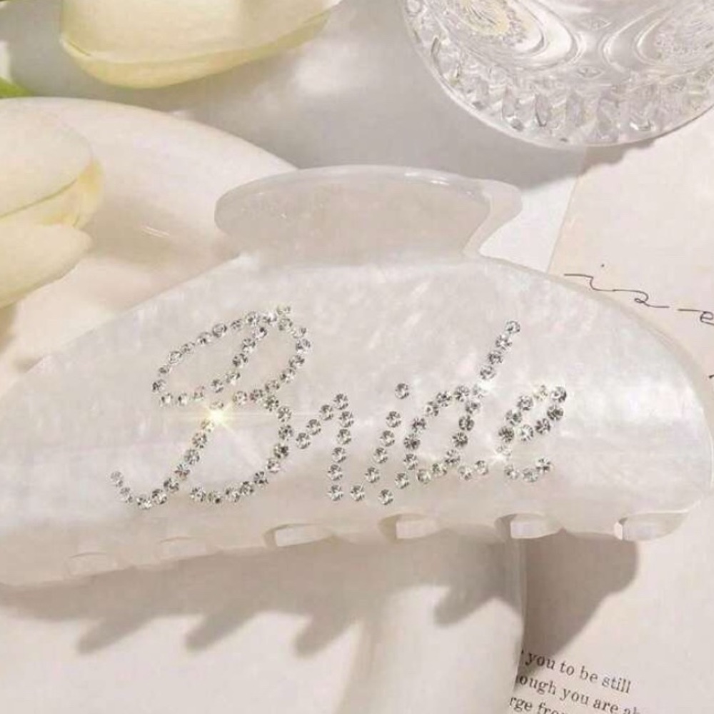Bride Hair Clip with Rhinestone Accents
